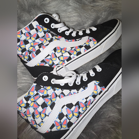 Butterfly Checkerboard Vans - Picture 1 of 7